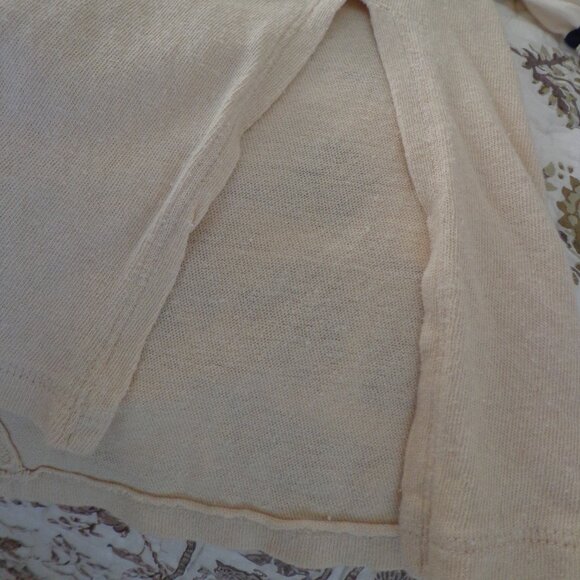 NWOT WE THE FREE Striped Puffy Long Sleeve T-Shirt XS Blues/Natural Raw Edges - Picture 12 of 15